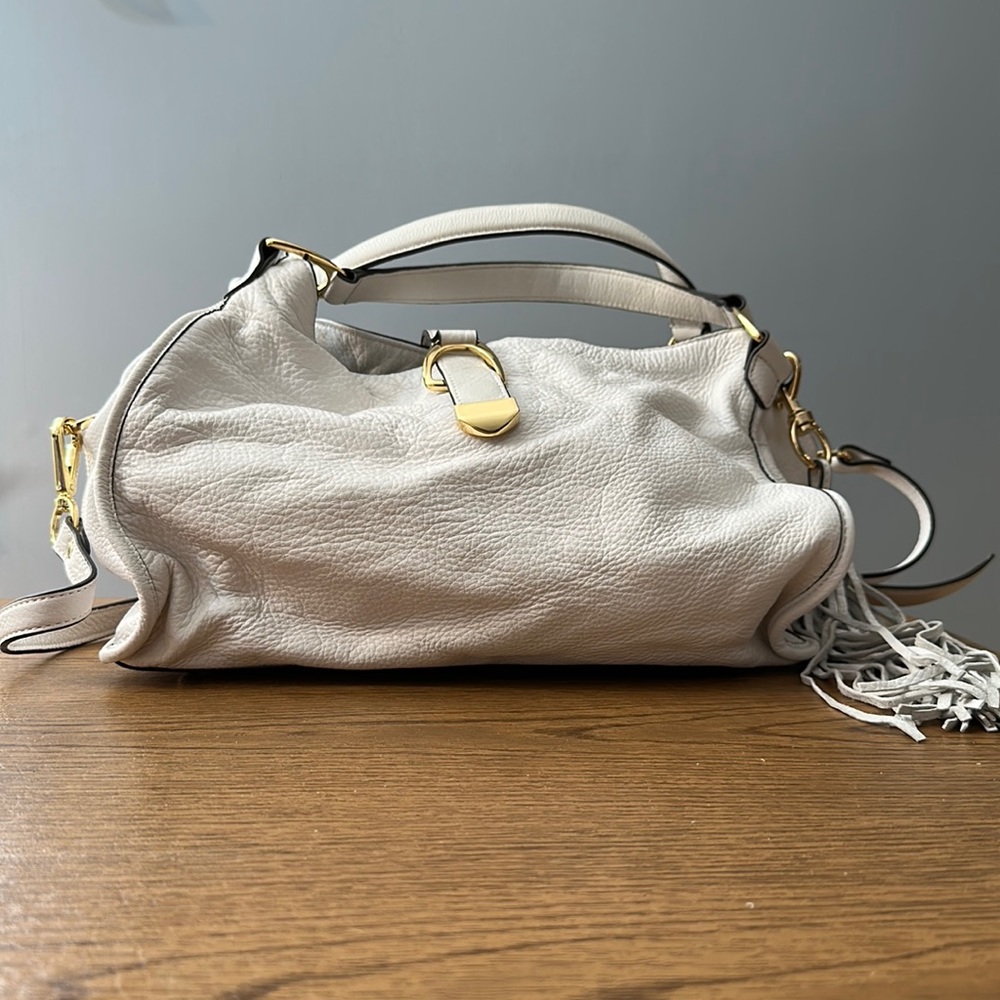Gili White Leather Handbag